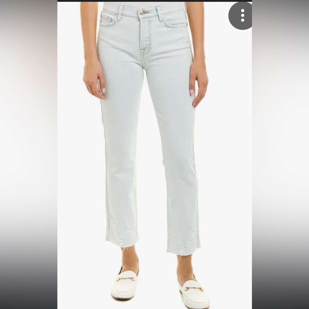 7 for All Mankind Women's Edie Distressed Ankle Jeans - Desert Sun Size 24